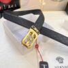 693201c83a89a121ed55087c Versace Automatic Buckle Belt, Premium Cowhide with Medusa Embossing, 3.5cm Width, Top-Quality Business Formal Accessory