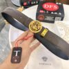 693201c93a89a121ed550885 Versace Belt, New Arrival, Top-Quality Full-Grain Calfskin with Medusa Embossing, Fashionable Dual-Sided Design, Soft Leather Feel, Stainless Steel Hardware, 3.8cm Width