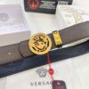 693201c93a89a121ed550886 Versace Belt, New Arrival, Top-Quality Full-Grain Calfskin with Medusa Embossing, Fashionable Dual-Sided Design, Soft Leather Feel, Stainless Steel Hardware, 3.8cm Width