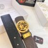693201c93a89a121ed550887 Versace Belt, New Arrival, Top-Quality Full-Grain Calfskin with Medusa Embossing, Fashionable Dual-Sided Design, Soft Leather Feel, Stainless Steel Hardware, 3.8cm Width