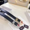 693201cb3a89a121ed5508a1 Versace Belt for Men, Genuine Top-Grade Cowhide Leather, Slim 3.5cm Width, Soft Feel with Medusa Buckle, Imported Full-Grain Calfskin, Precision Stitching, Premium Business Formal Accessory