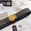 Versace Belt, New Style, Top-Quality First-Layer Cowhide with Medusa Embossing, Fashionable Soft Leather, Reversible Design, Stainless Steel Hardware, 3.8cm Width