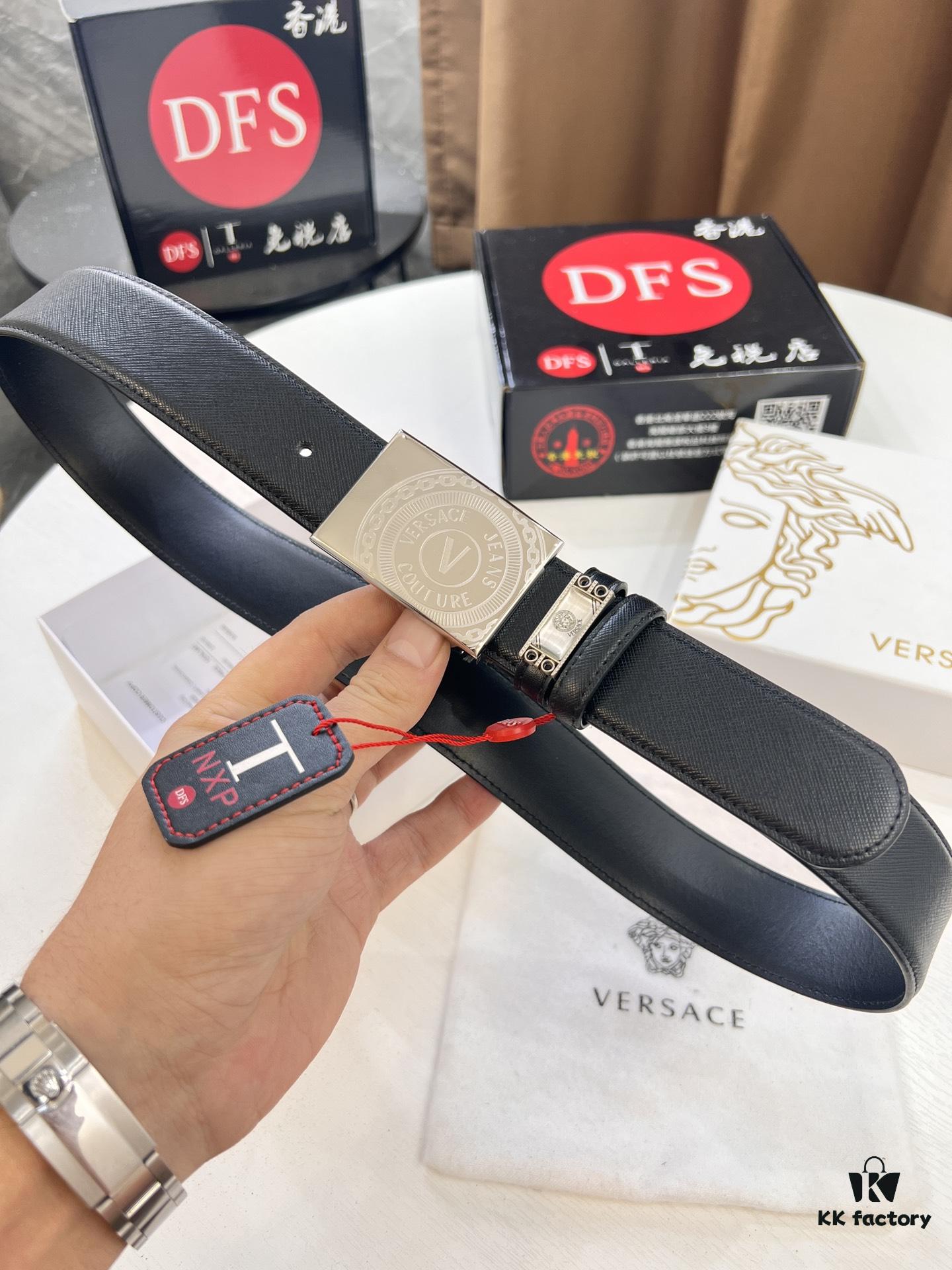 693201ce3a89a121ed5508b0 Versace Belt, Genuine Italian Top-Grain Calfskin, Hong Kong Tax-Free Gift Box, Original Factory Direct, Magnetic Buckle with NXP Anti-Counterfeit Chip