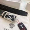 693201d03a89a121ed5508c1 Versace Belt, Genuine Italian Crocodile Grain Top Layer Calfskin Leather, Hollow Stainless Steel Hardware, 3.8cm Width, Duty-Free Hong Kong T Gift Box Edition 🎁