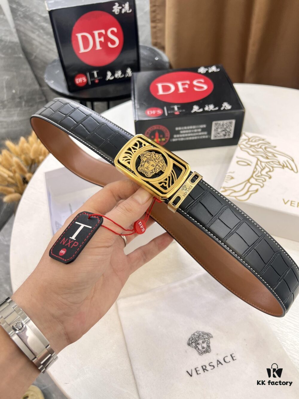 693201d13a89a121ed5508cc Versace Belt, New Arrival, Genuine Top Grain Cow Leather with Medusa Head Embossing, Fashion Luxury Brand Style, Soft Leather Texture, High-Quality Stainless Steel Hardware, 3.8cm Width