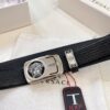 693201d23a89a121ed5508e2 Versace Automatic Buckle Belt, Custom Embossed Top Grain Imported Leather with Fine Calfskin, 3.5cm Width