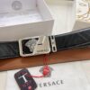 693201d33a89a121ed5508e9 Versace Belt, New Arrival, Top-Quality Genuine Leather with Medusa Head Embossing, Soft Touch, Stainless Steel Hardware, Fashionable Streetwear Style, 3.8cm Width