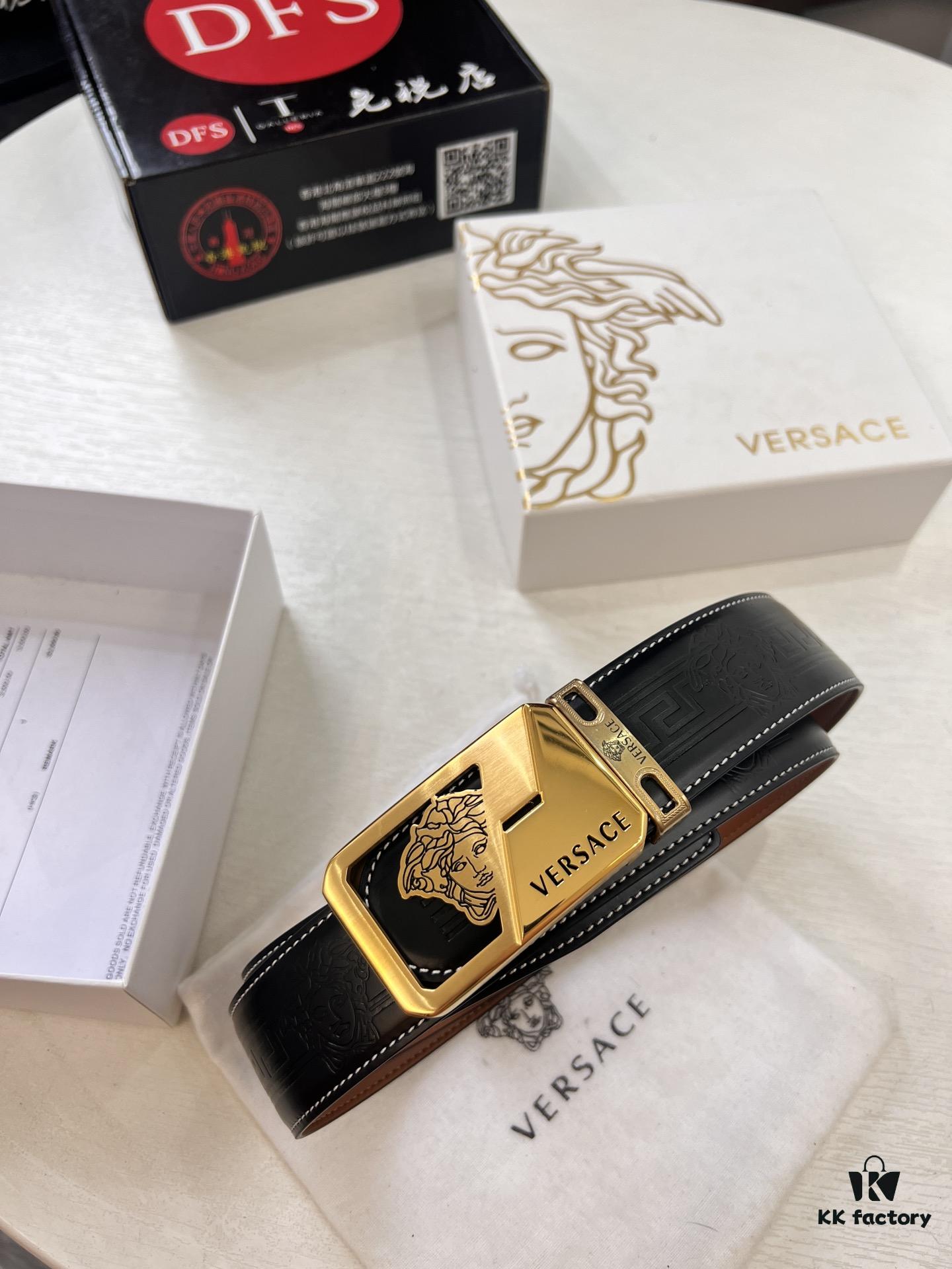 693201d43a89a121ed5508f2 Versace Belt, New Arrival, Top Quality Genuine Leather, Soft Touch, Steel Hardware, 3.8cm Width, Fashion Luxury Brand