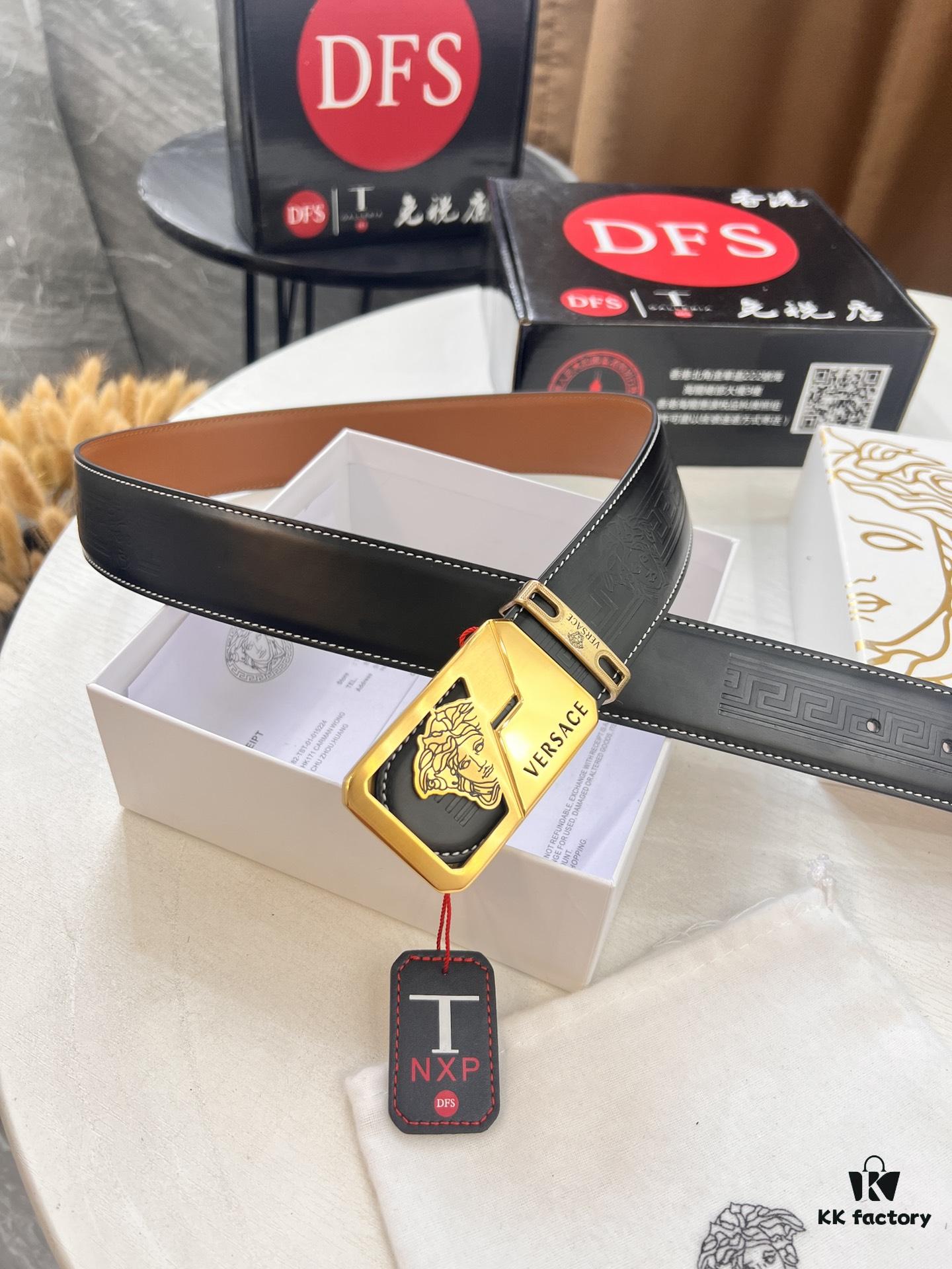 693201d43a89a121ed5508f3 Versace Belt, New Arrival, Top Quality Genuine Leather, Soft Touch, Steel Hardware, 3.8cm Width, Fashion Luxury Brand