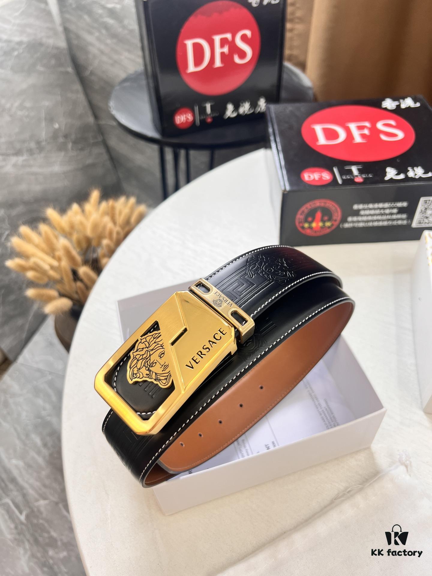 693201d43a89a121ed5508f4 Versace Belt, New Arrival, Top Quality Genuine Leather, Soft Touch, Steel Hardware, 3.8cm Width, Fashion Luxury Brand