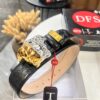 Versace Genuine Leather Belt with Medusa Buckle – Original Order, Italian Imported Calfskin, Crocodile Texture, 3.8cm Width