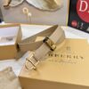693201d63a89a121ed550918 Burberry Equestrian Women's Leather Belt, Top-Quality Full-Grain Calfskin with Steel Buckle, 2.0cm Width, Fashionable and Soft to Touch