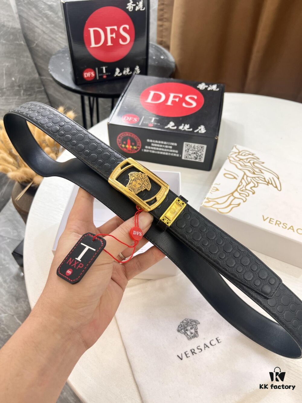 693201e83a89a121ed55091a Versace Automatic Buckle Belt, Custom Embossed Top Grain Imported Leather with Fine Calfskin, 3.5cm Width, Premium Business Formal Belt