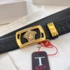 693201e83a89a121ed55091b Versace Automatic Buckle Belt, Custom Embossed Top-Grain Imported Leather, Fine Calfskin with Wax Thread Stitching, 3.5 cm Width, Premium Quality Business Formal Accessory