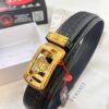 693201e83a89a121ed55091d Versace Automatic Buckle Belt, Custom Embossed Top-Grain Imported Leather, Fine Calfskin with Wax Thread Stitching, 3.5 cm Width, Premium Quality Business Formal Accessory