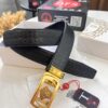 693201e83a89a121ed55091e Versace Automatic Buckle Belt, Custom Embossed Top-Grain Imported Leather, Fine Calfskin with Wax Thread Stitching, 3.5 cm Width, Premium Quality Business Formal Accessory