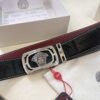 693201ee3a89a121ed550930 Versace Medusa Leather Belt - Original Factory Order, Italian Imported Top Grain Calfskin, Wine Red Plain Weave, 3.8cm Width