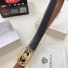 693201ef3a89a121ed550935 Versace Medusa Leather Belt - Original Factory Order, Italian Imported Top Grain Calfskin, Wine Red Plain Weave, 3.8cm Width