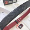 693201f73a89a121ed550937 Versace Medusa Belt - Authentic Original Order, Italian Imported Top Grain Calfskin, Wine Red Plain Texture, 3.8cm Width