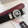 693201f73a89a121ed550939 Versace Medusa Belt - Authentic Original Order, Italian Imported Top Grain Calfskin, Wine Red Plain Texture, 3.8cm Width