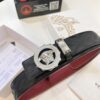 693201f73a89a121ed55093a Versace Medusa Belt - Authentic Original Order, Italian Imported Top Grain Calfskin, Wine Red Plain Texture, 3.8cm Width