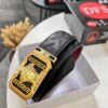 693202083a89a121ed550962 Versace Genuine Leather Belt with Medusa Head Buckle, Italian Imported Top Grain Calfskin, 3.8cm Width, Duty-Free Authenticity Verified by NXP Chip