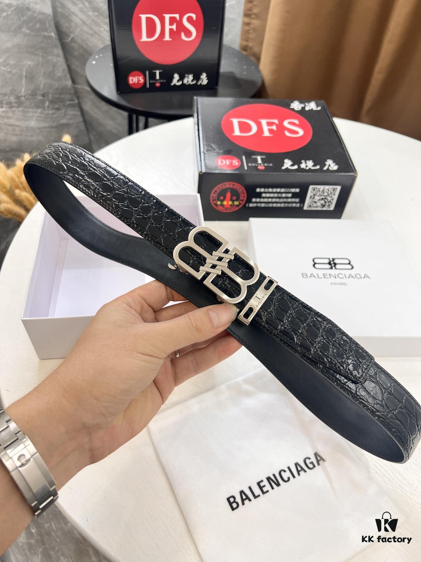 693202273a89a121ed550998 Balenciaga, Hong Kong Duty-Free T Gift Box 🎁 (NXP Induction Chip for Official Website Authentication), BB Automatic Stainless Steel Brushed Hardware, New Arrival, Premium Electroplating, South African Imported Crocodile Grain Top Layer Leather, Auto-Slide Track, No Holes, Must-Have for Trendsetters
