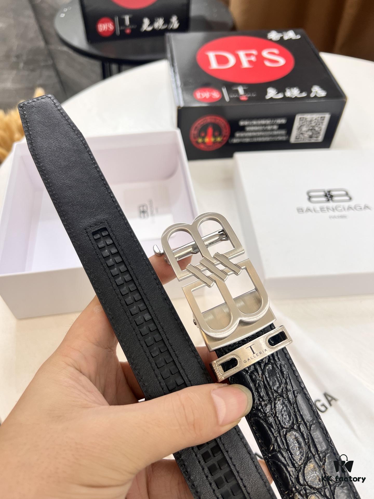 693202273a89a121ed55099a Balenciaga, Hong Kong Duty-Free T Gift Box 🎁 (NXP Induction Chip for Official Website Authentication), BB Automatic Stainless Steel Brushed Hardware, New Arrival, Premium Electroplating, South African Imported Crocodile Grain Top Layer Leather, Auto-Slide Track, No Holes, Must-Have for Trendsetters