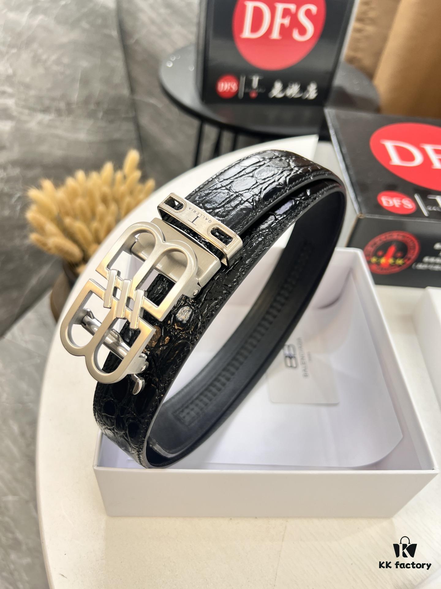 693202273a89a121ed55099b Balenciaga, Hong Kong Duty-Free T Gift Box 🎁 (NXP Induction Chip for Official Website Authentication), BB Automatic Stainless Steel Brushed Hardware, New Arrival, Premium Electroplating, South African Imported Crocodile Grain Top Layer Leather, Auto-Slide Track, No Holes, Must-Have for Trendsetters
