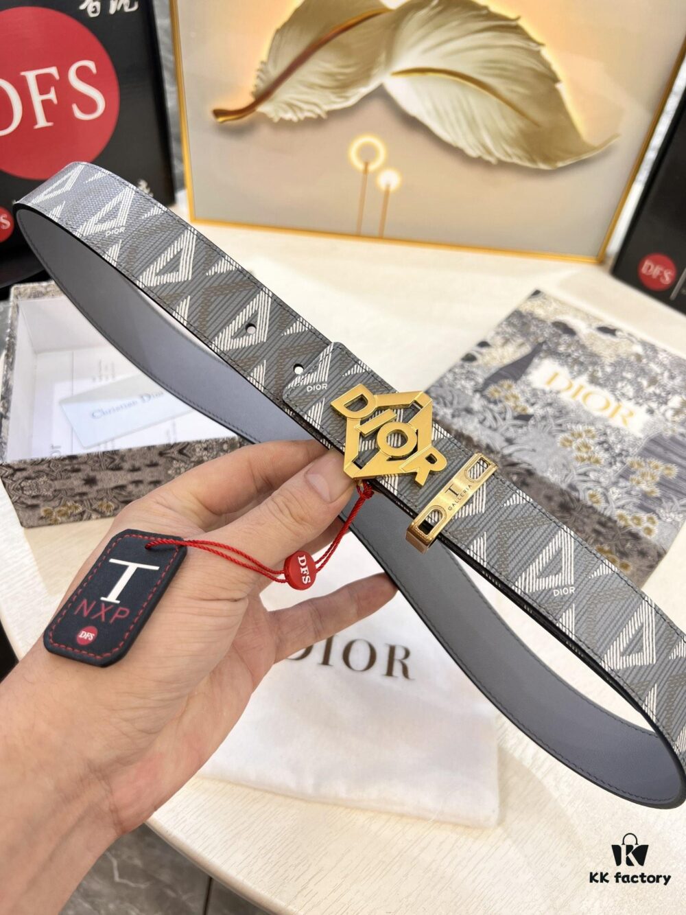 693202413a89a121ed5509e5 Dior D Belt, Hong Kong Duty-Free Gift Box (NXP Tag with Authenticity Chip Recognizable on Official Website)