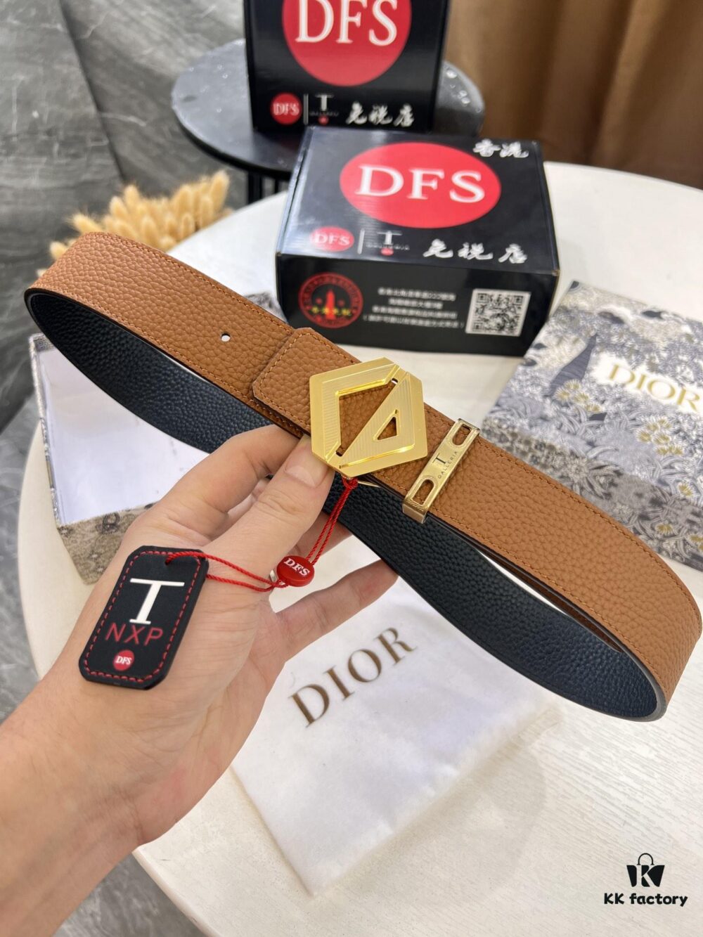 693202473a89a121ed550a39 Dior D Belt, Hong Kong Duty-Free Gift Box 🎁 (NXP RFID Tag with Official Anti-Counterfeit Chip, Verifiable on Website), Unisex Leather Belt with Four-Metal Hardware and Electroplated Polish Finish