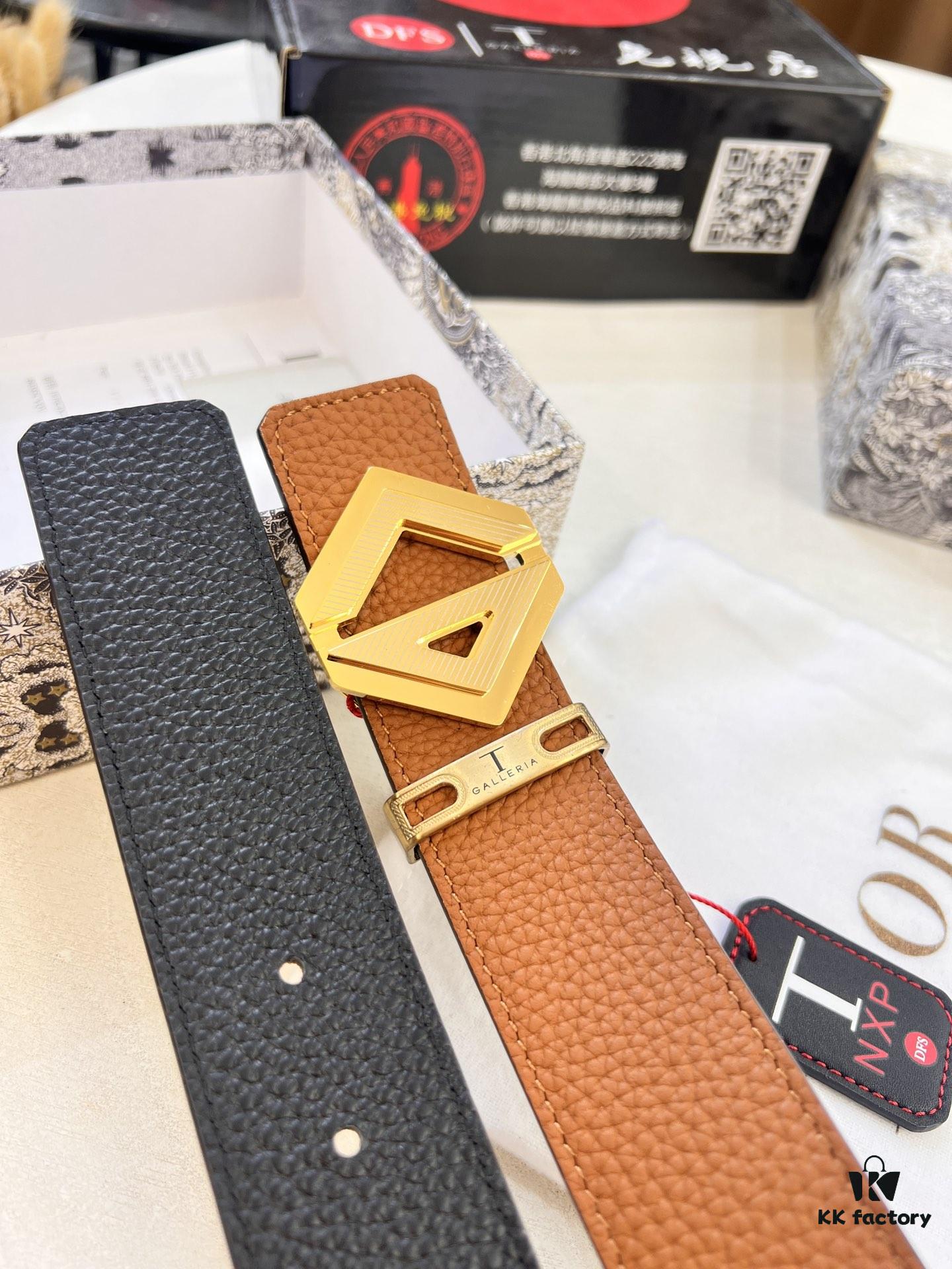 Dior D Four-Prong Belt with Hardware, Hong Kong Duty-Free Gift Box (NXP Tag with Official Website Verification, Authentic Anti-Counterfeit Chip)