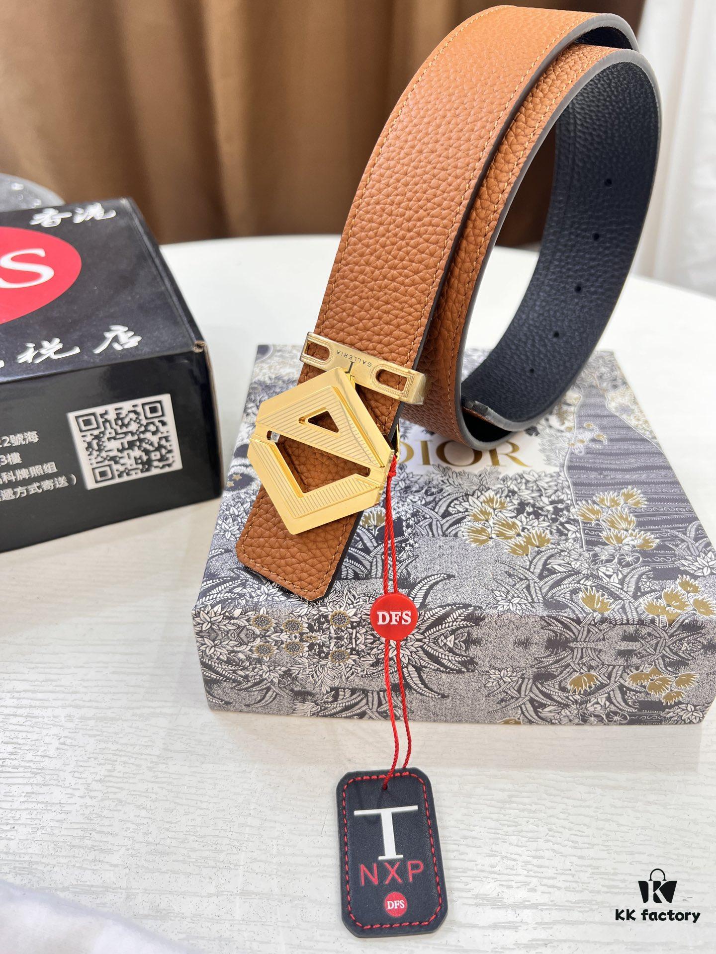 Dior D Four-Prong Belt with Hardware, Hong Kong Duty-Free Gift Box (NXP Tag with Official Website Verification, Authentic Anti-Counterfeit Chip)