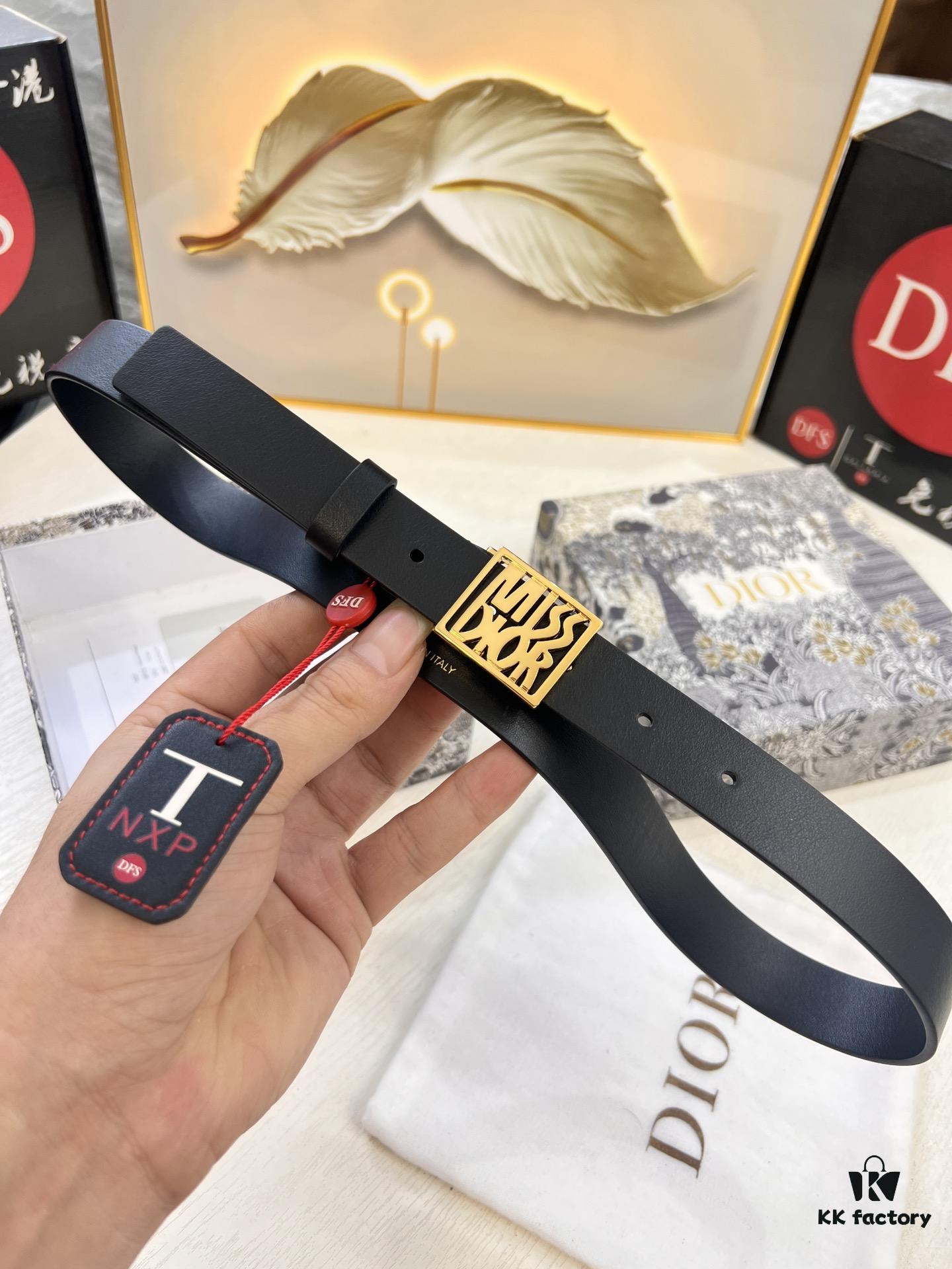 693202493a89a121ed550a4d Dior Women's Leather Belt, Imported French Leather, 3.0cm Width, High-Ion Plated Stainless Steel Buckle, Anti-Counterfeit Chip Verified