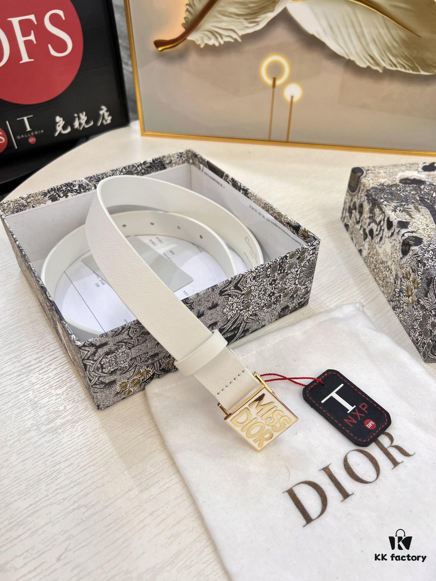 6932024a3a89a121ed550a58 Dior Women's Leather Belt, 3.0cm Width, Imported Full-Grain Leather, High-Ion Plating Stainless Steel Buckle, Authenticity Chip Included