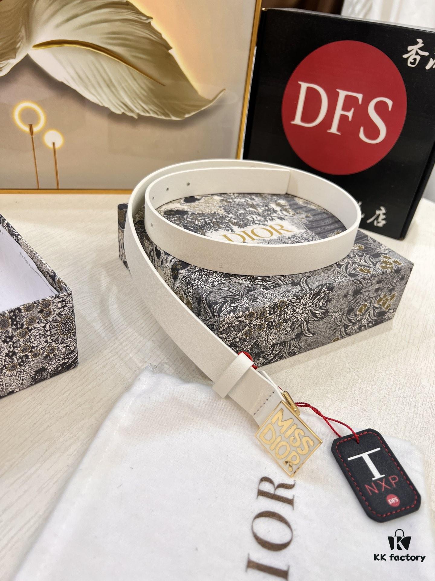 6932024a3a89a121ed550a59 Dior Women's Leather Belt, 3.0cm Width, Imported Full-Grain Leather, High-Ion Plating Stainless Steel Buckle, Authenticity Chip Included