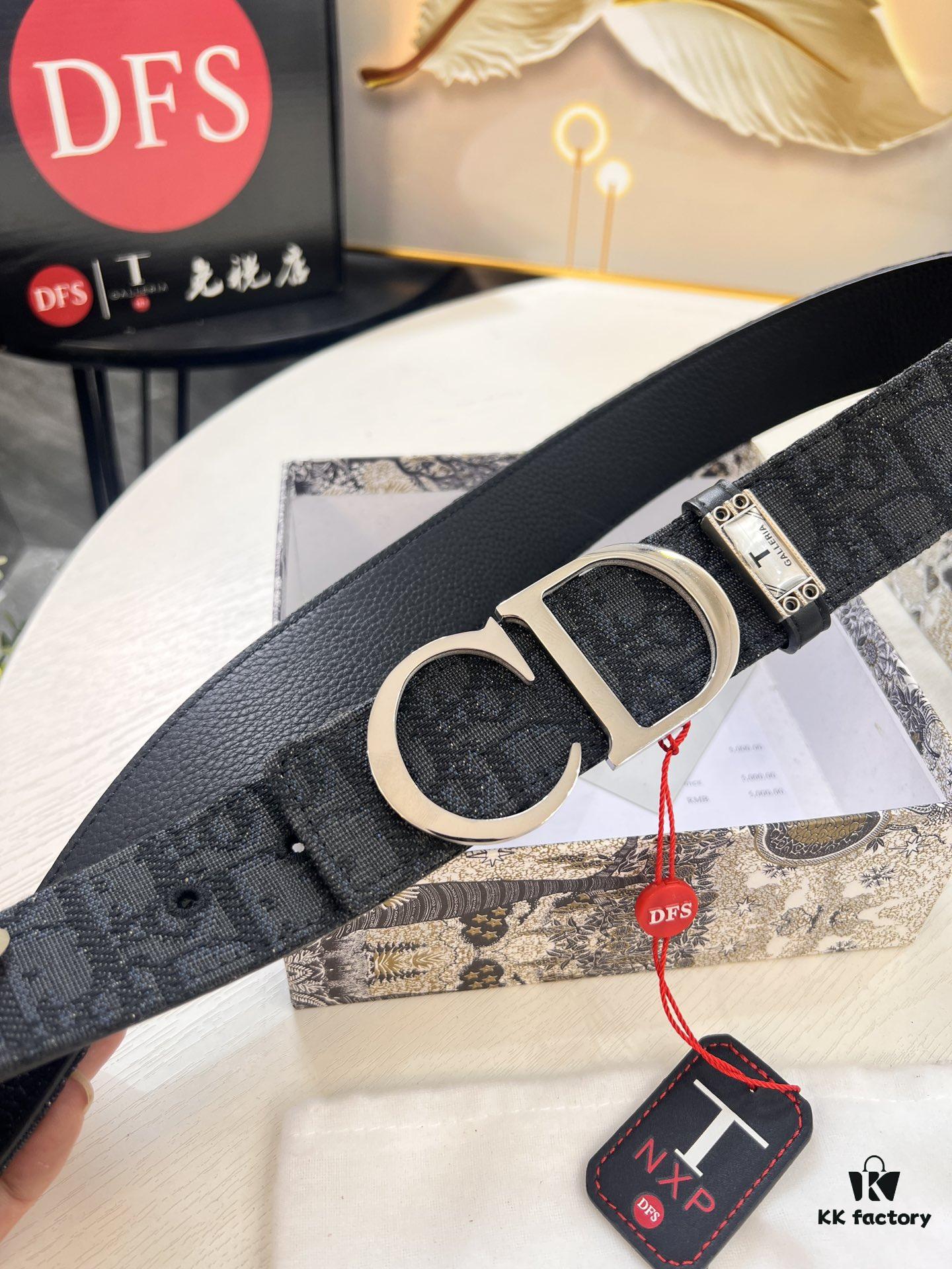 Dior D Belt, Hong Kong Duty-Free T Gift Box 🎁 (NXP RFID Tag with Official Website Verification, Authentic Anti-Counterfeit Chip)