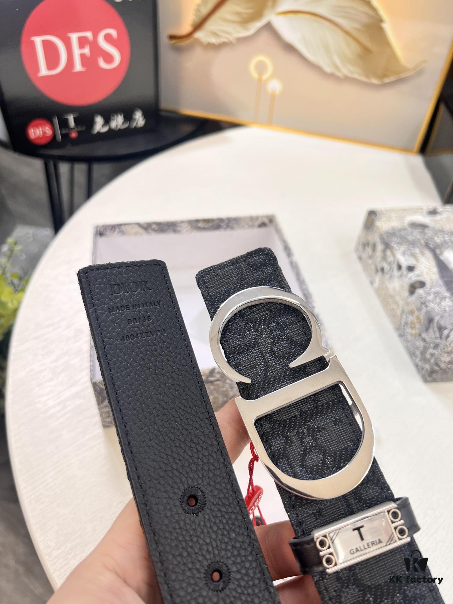 Dior D Belt, Hong Kong Duty-Free T Gift Box 🎁 (NXP RFID Tag with Official Website Verification, Authentic Anti-Counterfeit Chip)