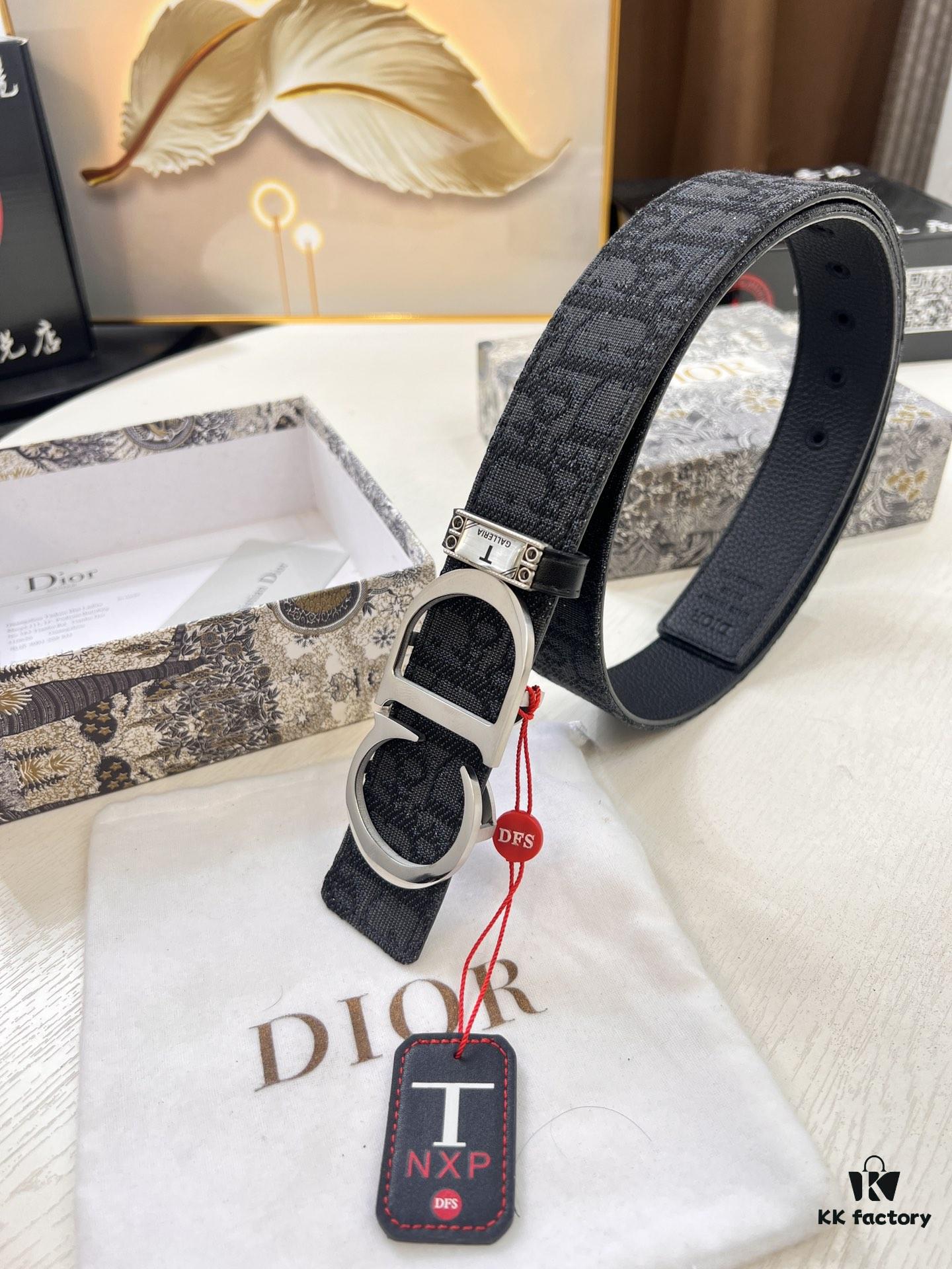Dior D Belt, Hong Kong Duty-Free T Gift Box 🎁 (NXP RFID Tag with Official Website Verification, Authentic Anti-Counterfeit Chip)