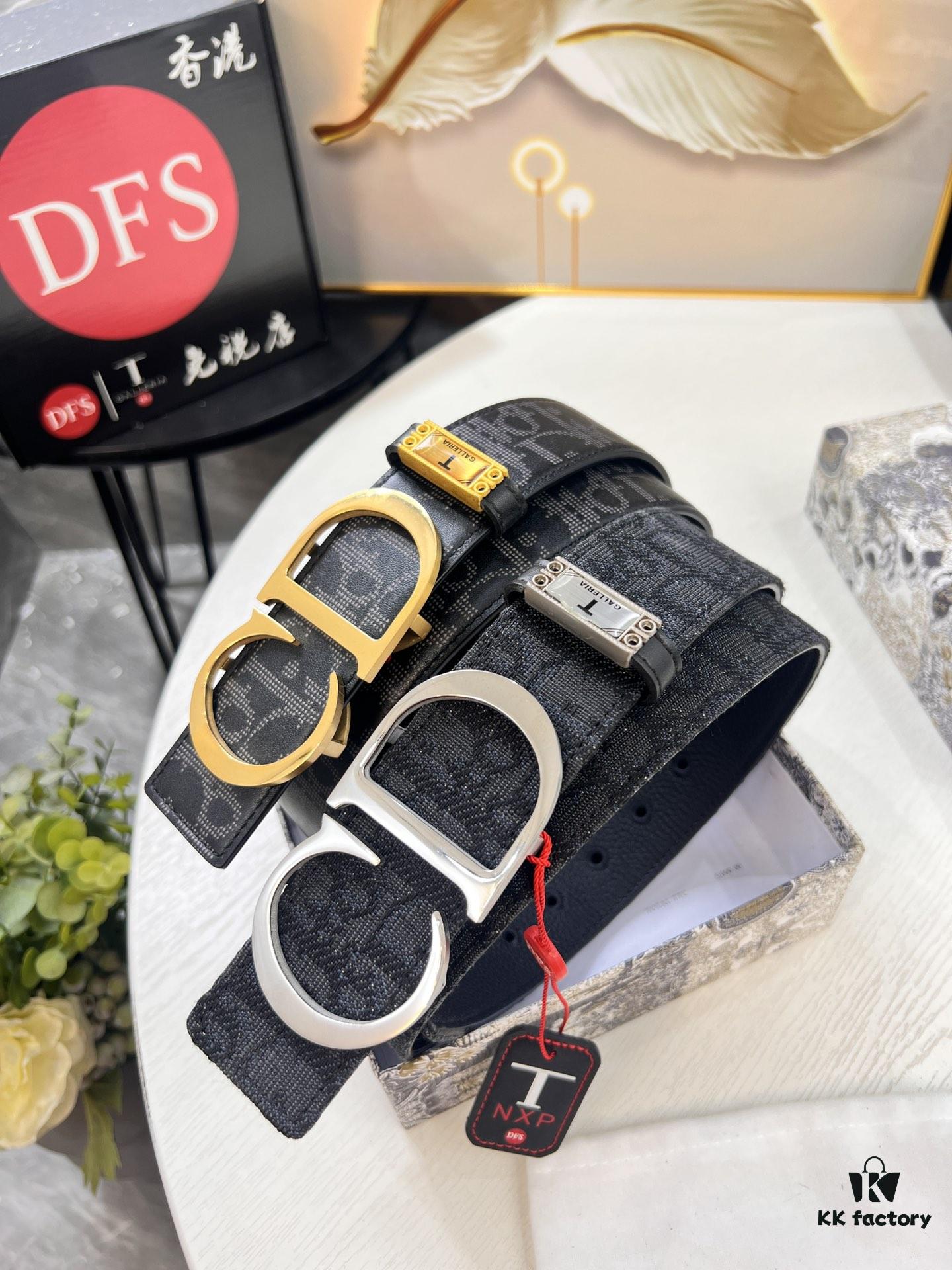 Dior D Belt, Hong Kong Duty-Free T Gift Box 🎁 (NXP RFID Tag with Official Website Verification, Authentic Anti-Counterfeit Chip)