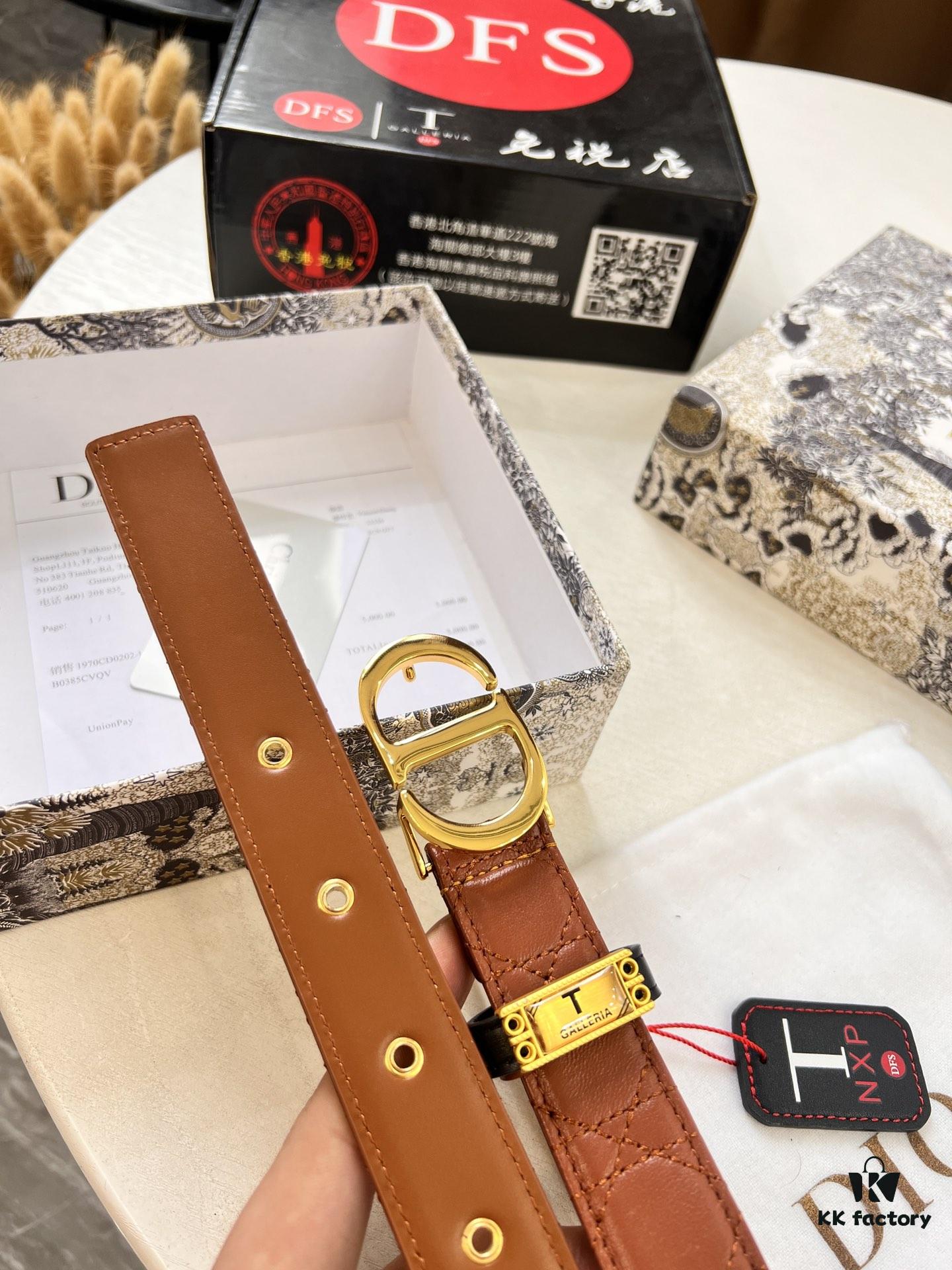 6932024d3a89a121ed550a80 Dior Women's Leather Belt, Imported French Leather, 3.0cm Width, High-Polish Stainless Steel Hardware, Hypoallergenic Plating, Authentic NXP RFID Chip