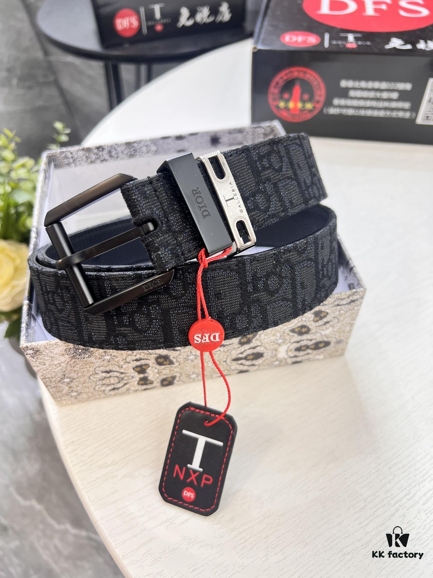 6932024f3a89a121ed550a9d Dior Unisex Belt, Latest Couple's Style, 3.5cm Width, Imported Embroidered Custom Fabric, Top Grain Cowhide with Lychee Texture, ZP Synchronized Needle Buckle with Polished Hardware