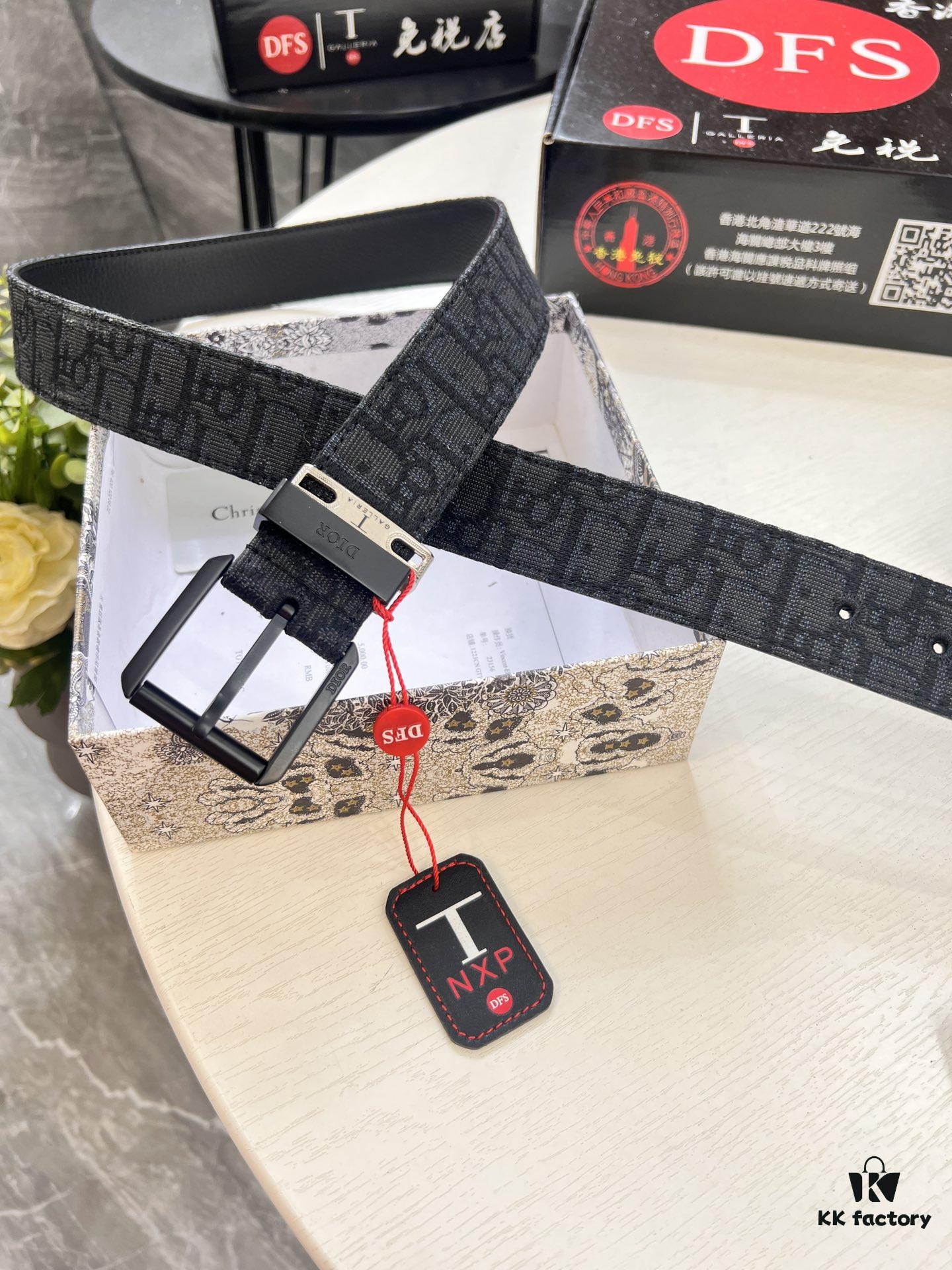 6932024f3a89a121ed550a9f Dior Unisex Belt, Latest Couple's Style, 3.5cm Width, Imported Embroidered Custom Fabric, Top Grain Cowhide with Lychee Texture, ZP Synchronized Needle Buckle with Polished Hardware