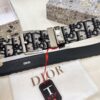 Dior Unisex Belt, Latest Couple's Style, Imported Embroidered Custom Fabric, Full-Grain Calfskin with Lychee Texture, ZP Synchronized Polished Buckle Hardware, 3.5cm Width