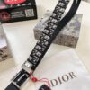 Dior Unisex Belt, Latest Couple's Style, Imported Embroidered Custom Fabric, Full-Grain Calfskin with Lychee Texture, ZP Synchronized Polished Buckle Hardware, 3.5cm Width