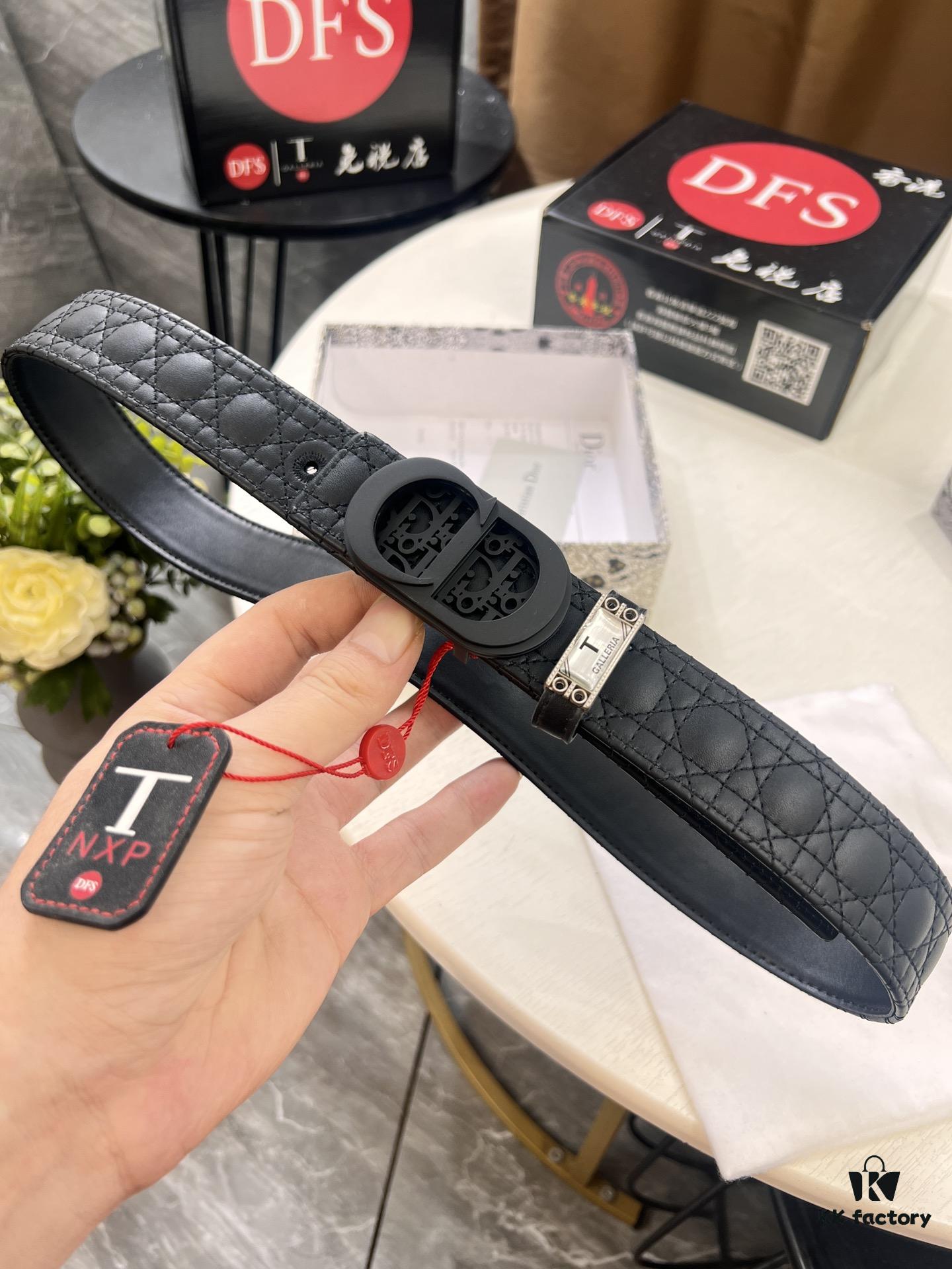Dior D Belt, Hong Kong Duty-Free Gift Set 🎁 (NXP RFID Tag with Official Website Verification, Authentic Anti-Counterfeit Chip)