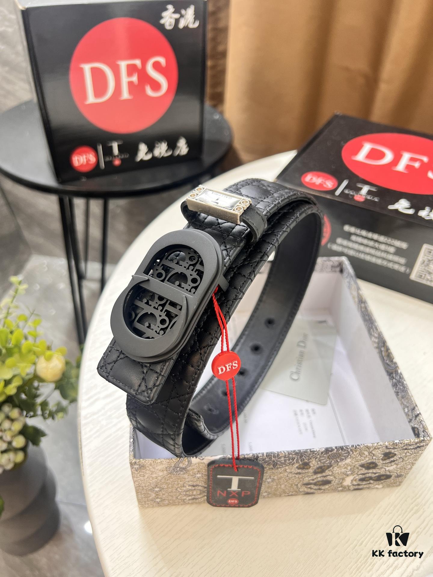 Dior D Belt, Hong Kong Duty-Free Gift Set 🎁 (NXP RFID Tag with Official Website Verification, Authentic Anti-Counterfeit Chip)