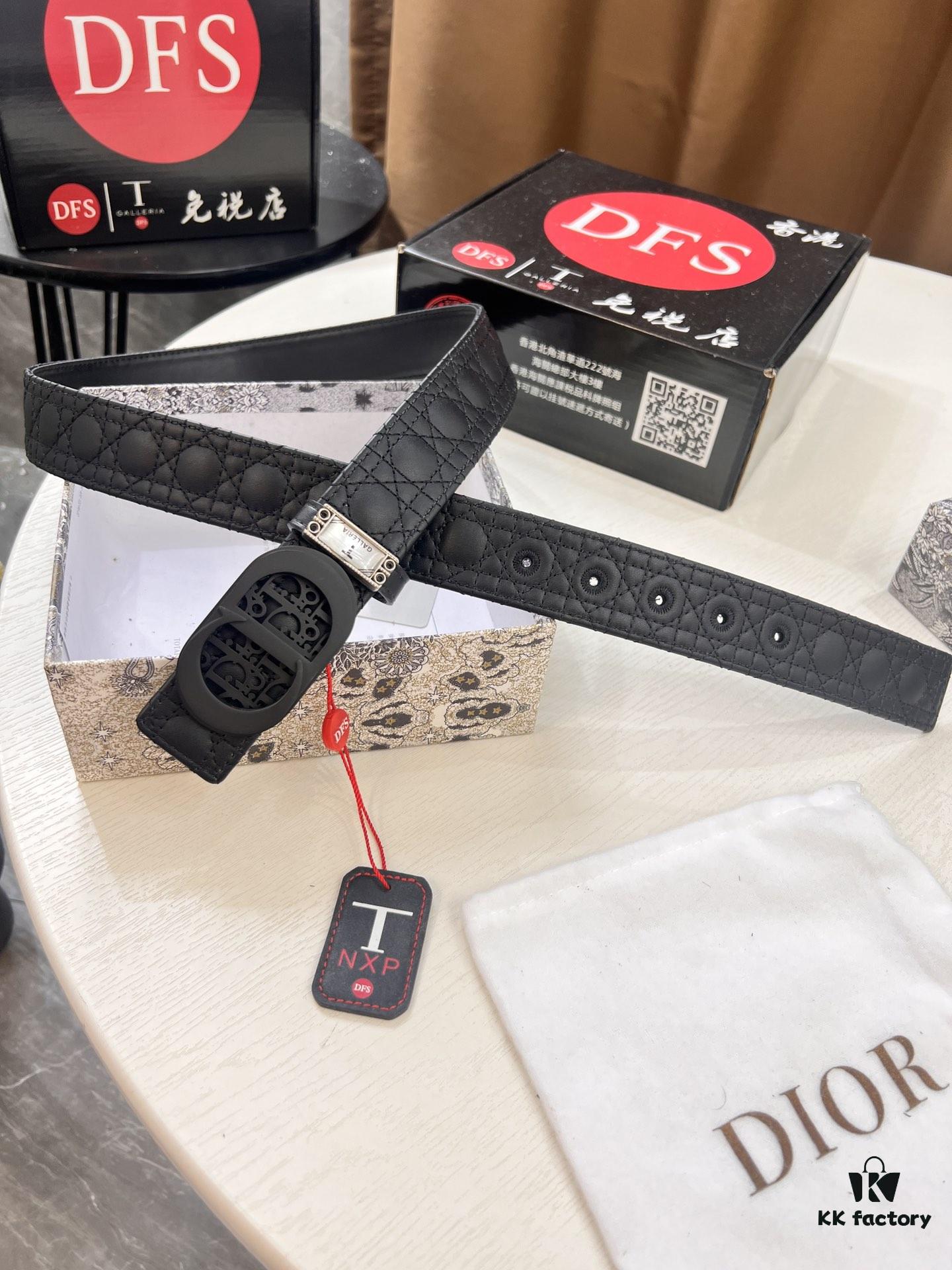 Dior D Belt, Hong Kong Duty-Free Gift Set 🎁 (NXP RFID Tag with Official Website Verification, Authentic Anti-Counterfeit Chip)