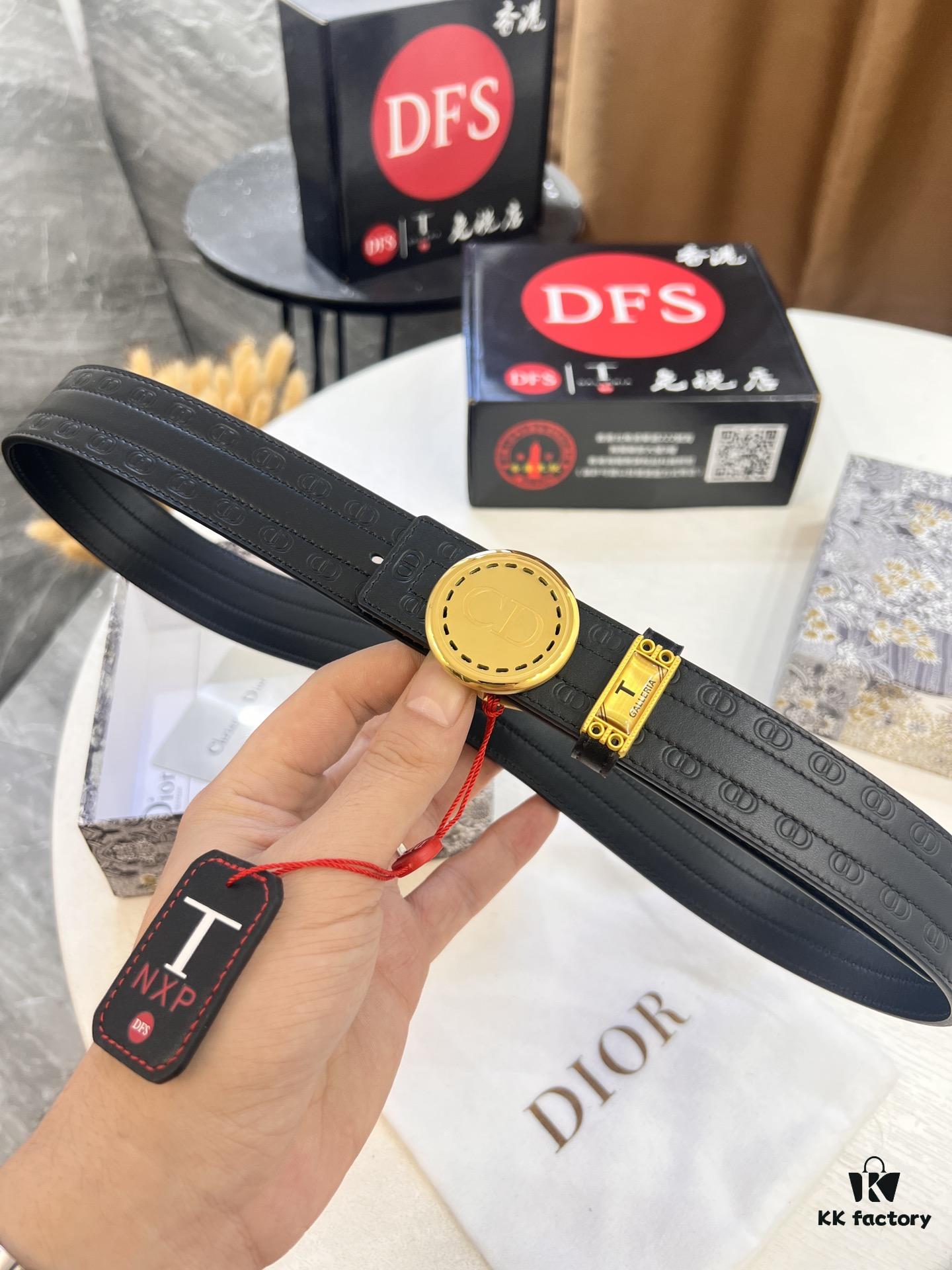 Dior D Belt, Hong Kong Duty-Free Gift Set 🎁 (NXP RFID Tag with Official Website Verification, Authentic Anti-Counterfeit Chip)