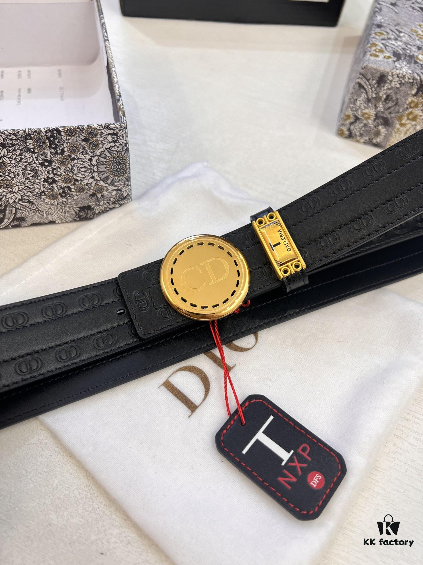 Dior D Belt, Hong Kong Duty-Free Gift Set 🎁 (NXP RFID Tag with Official Website Verification, Authentic Anti-Counterfeit Chip)
